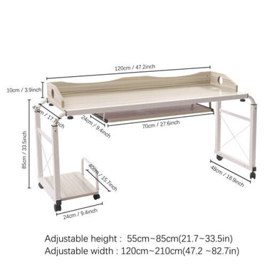 Adjustable Overbed Table with Wheels - Multi - Functional - InspiredGrabs.com